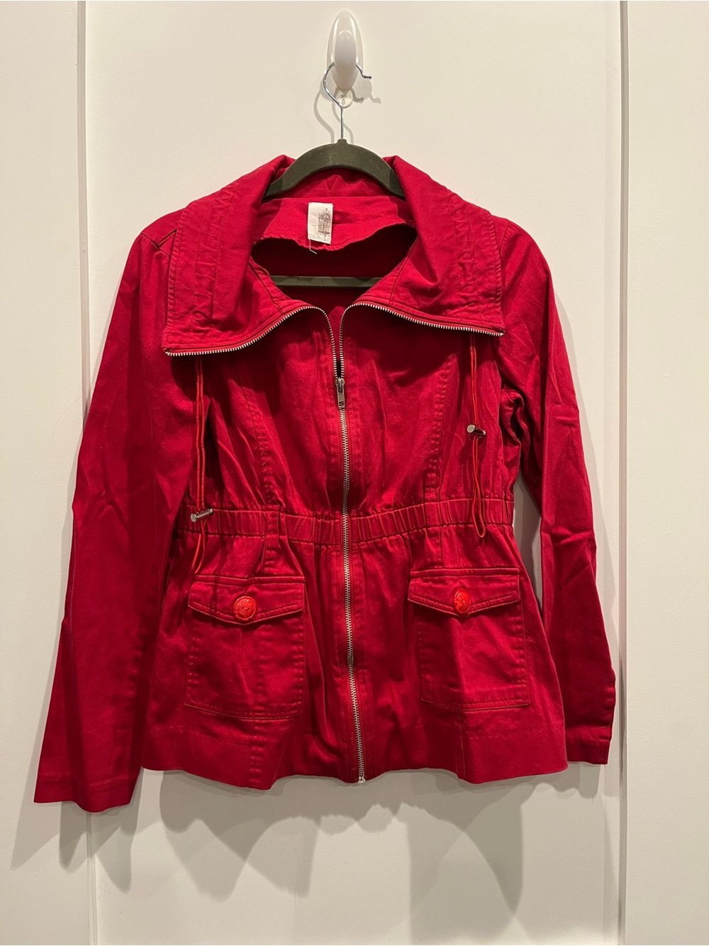 Red Lightweight Utility Jacket by Francesca’s